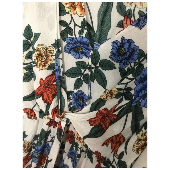 Umgee Tropical Floral Flare Sleeve Tie Front Fit Dress L - Picture 8 of 14